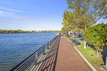 a walkway along the yarra river in melbourne, australia  at Harbor Pointe, Bayonne, NJ, 07002